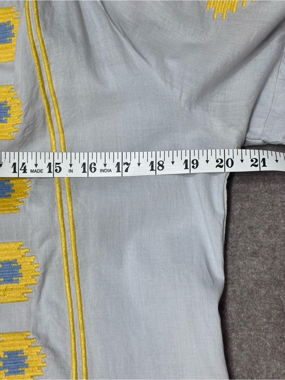J Crew GALLABIA URBAN CASUAL Blue Yellow Embroidered Tunic Dress No Belt Size S - Picture 11 of 12